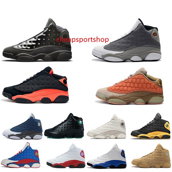 

13 13s cap and gown men basketball shoes atmosphere grey terracotta blush black infrared phantom hyper chicago black cat men size 7.0-13
