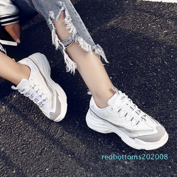 

women casual shoes flats platform sneakers women comfortable thick bottom outdoor shoes women chaussures femme trainers tennis r08, Black