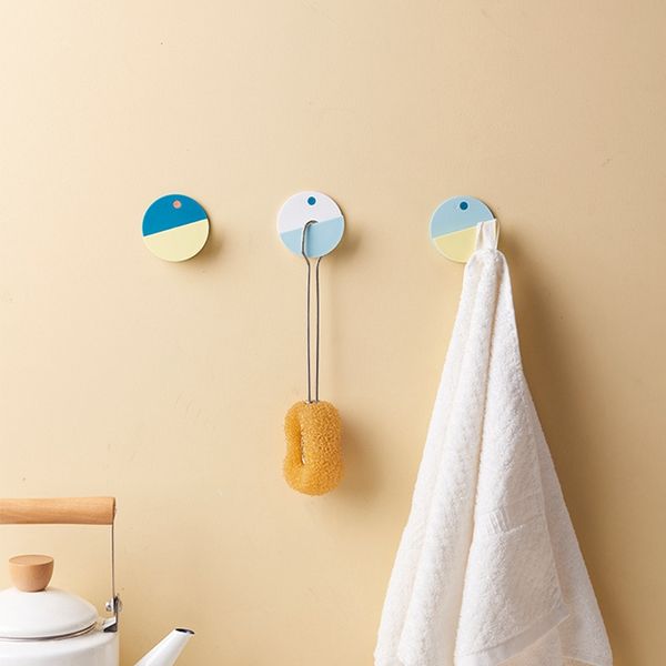 

hooks & rails 2 pcs hangers double-color adhesive without punching debris hangers.