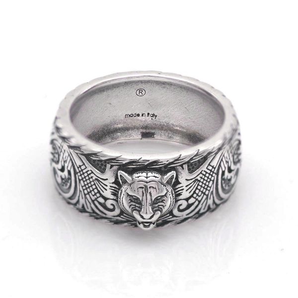 

sterling silver tiger ring women ins party jewelry pure s925 silver animal rings