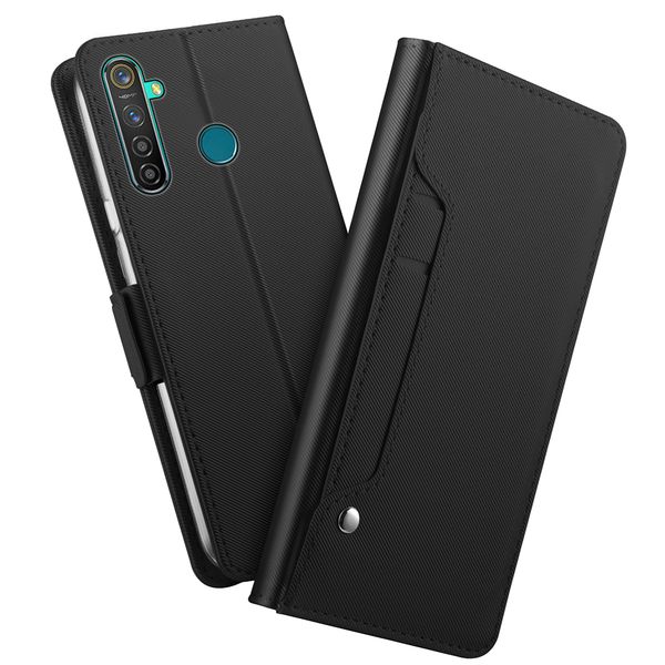 

for oppo reno 2 reno ace realme xt case leather wallet flip stand with mirror cover for oppo realme 5 pro case card shockproof