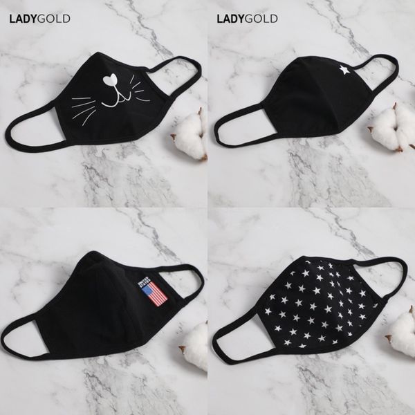 

fa mask adjustable ear breatable alloween mask soft breatable anti dust fog mask women fasion fa masks lsk228#621, Black