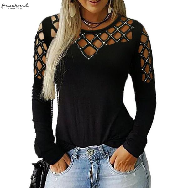 

hollow out blouse long sleeve womens 2020 new spring autumn tee shirt women korean style shirt flutter sleeve cotton plus size, White