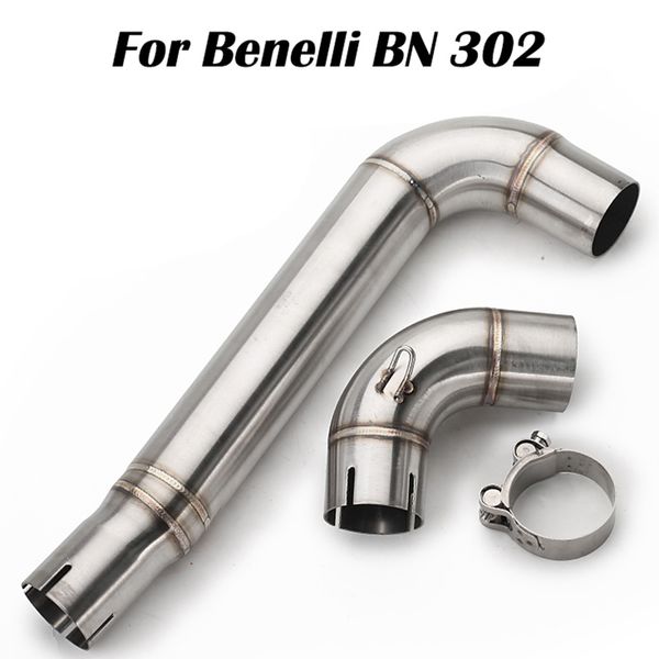 

51mm motorcycle middle link pipe connection exhaust muffler pipe system silp on for benelli bn 302 bn302 2020 2020