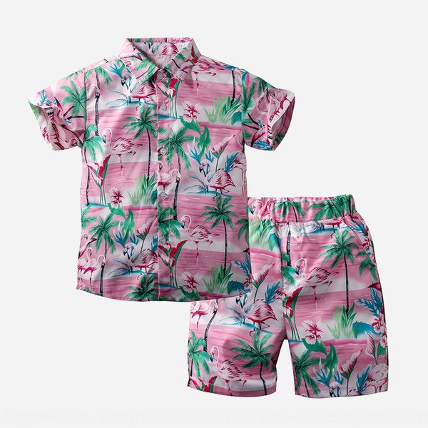 

2020 новый детский праздник стиля досуг моды бренд мальчик короткий рукав рубашки розовый спортивный костюм спортивные брюки костюм брюки