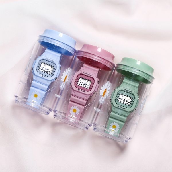 

youth outdoor leisure couple watch electronic creative gifts taiwan doll machine creative gifts daisies electronic watch, Blue