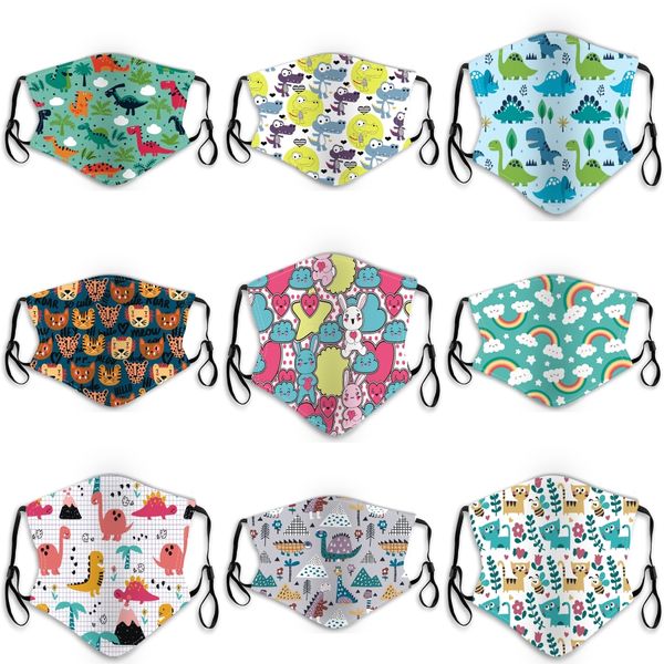 

kids children face mask cotton pm2.5 cartoon active carbon facial masks 5 layers anti protective dust#627