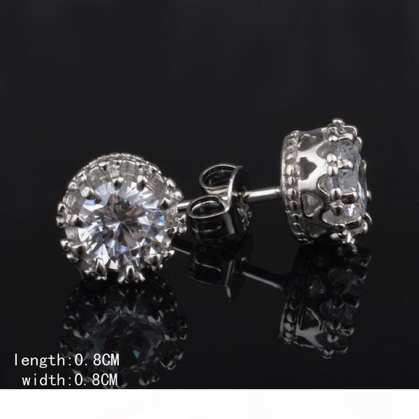

s diamond ring 100 %solid 925 silver earrings natural crystal wholesale fashion small sterling silver jewelry for women stud men or wom, Golden;silver