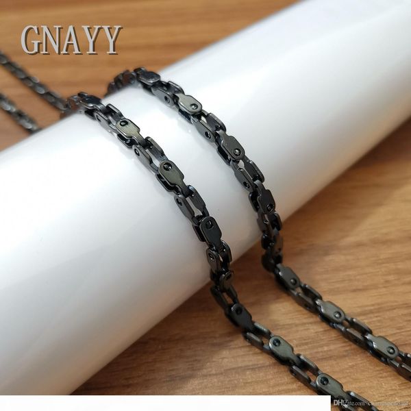 

mens selling jewelry set stainless steel black motorcycle chain necklace + bracelet set cool 3.6mm 24 inch+8.5, Silver