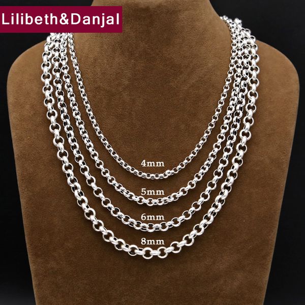 

4mm 5mm 6mm thick chain 100% real 925 silver chain jewelry pendant necklace for men women jewelry fn14