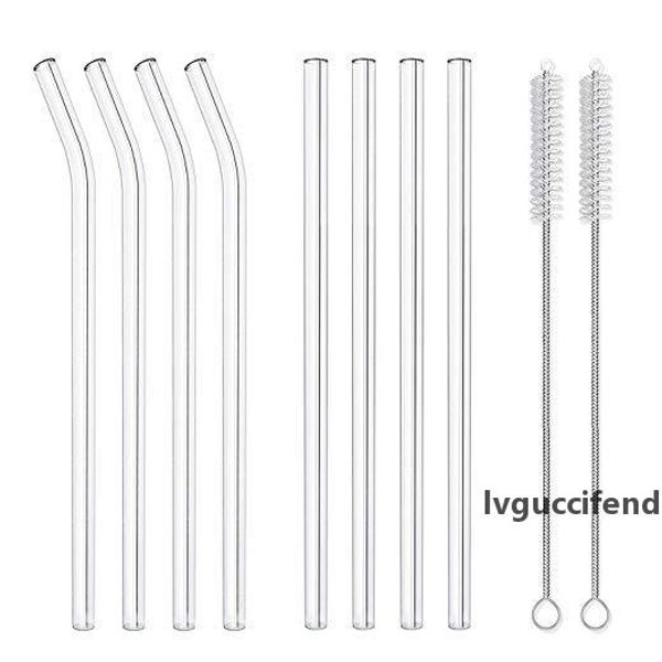 

glass smoothie straws, 9 x 0.4 long reusable clear drinking straws for smoothie, milkshakes