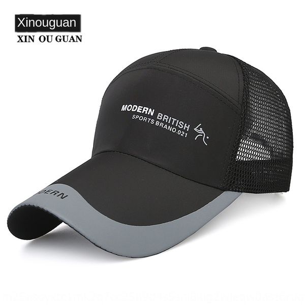 

xinouguan summer sun hat outdoor sunscreen mesh men's leisure baseball baseball fishing cap women's cap, Blue;gray
