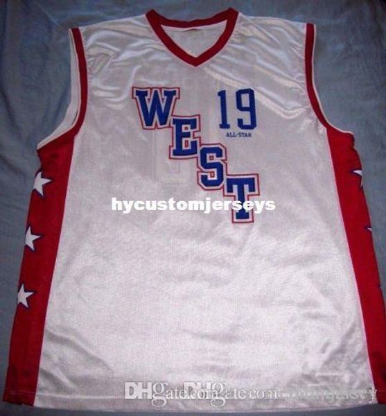 

#19 sam cassell west white basketball jersey men's sewn stitched custom any number and name jerseys xs-6xl vest jerseys ncaa, Gray