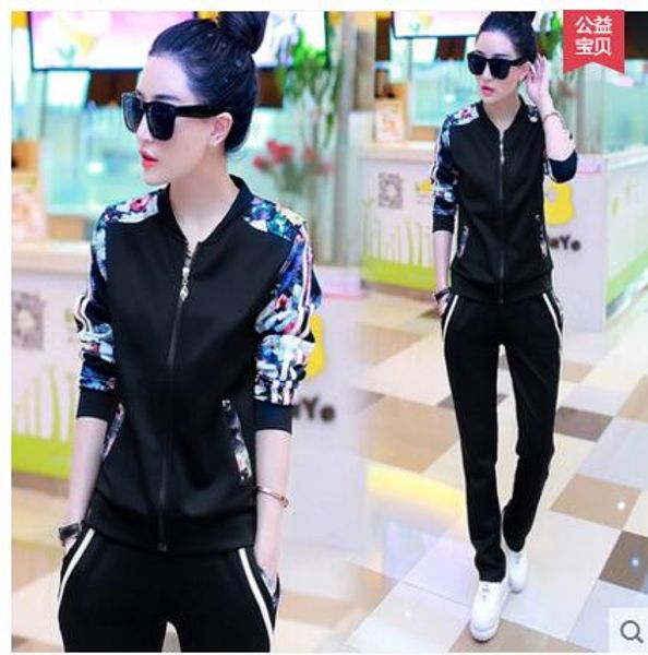 

spring autumn women sportswear fashion tracksuits leisure suits woman hoodies and sweatshirts jackets+pants 2 pcs 4xl, Gray