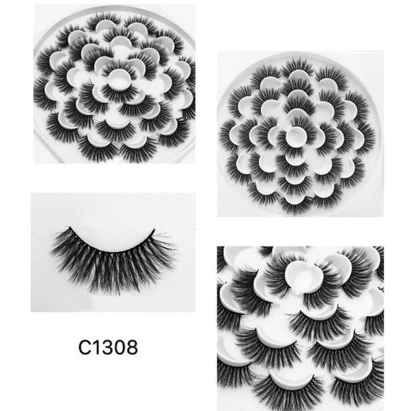 

thick mink false eyelashes set 13 pairs natural long reusable handmade fake lashes eye makeup accessory 9 models available dhl free