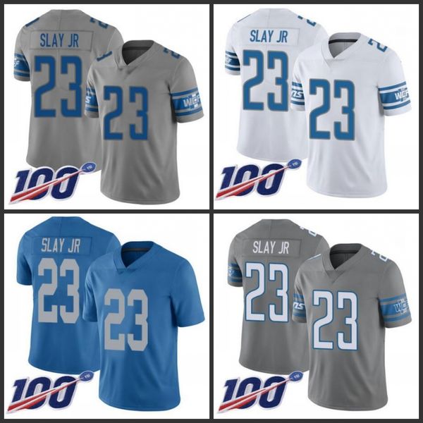 

detroit lions men #23 darius slay jr blue team color men's women youth stitched nfl 100th season vapor limited jersey, Black;red