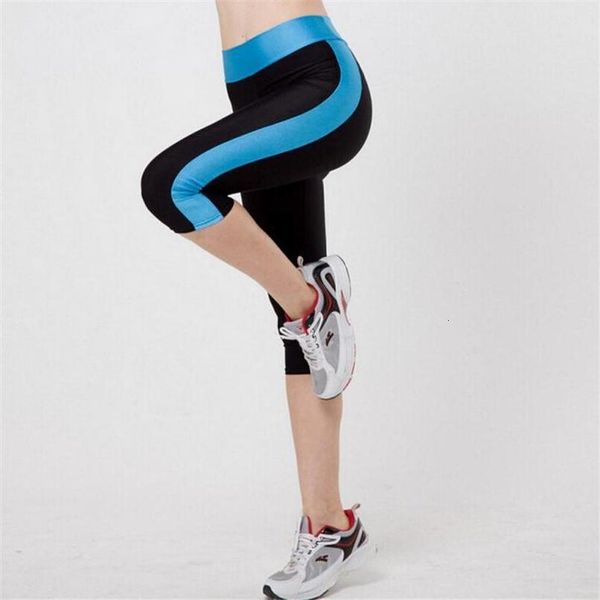 

plus size capris pants women legging with pocket for phone fashion patchwork quick dry high waist casual legging bottoms k073, Black