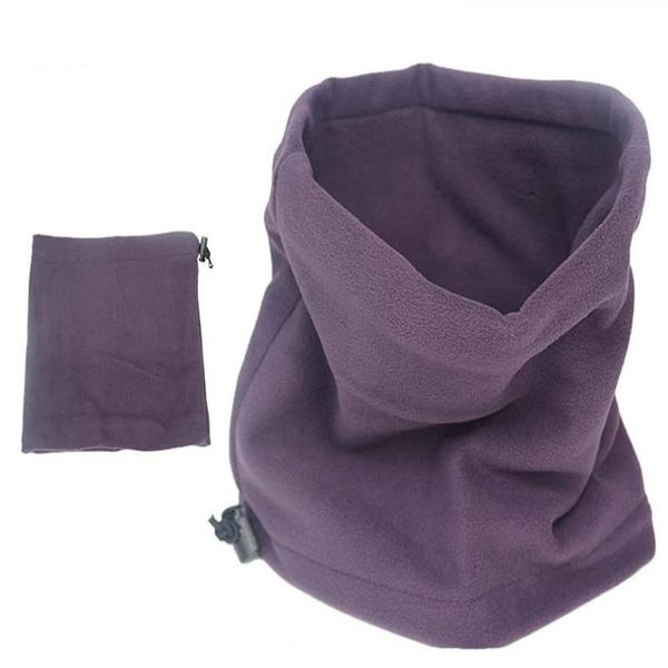 

men women outdoors cycling running skiing fleece neck warmer thermal snood scarf hat multi function scarf collar wear, Black