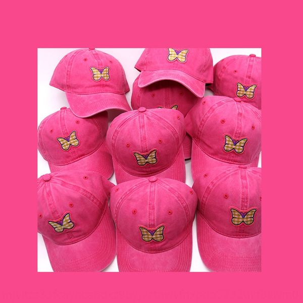 

who brings cute pink butterfly cute soil cool girl bundy baseball hat made old baseball cap washed duck cap, Blue;gray