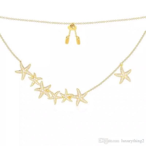 

new high-quality famous brand fashion necklace starfish shape pendant necklace suitable for fashion women and couples gifts, Silver