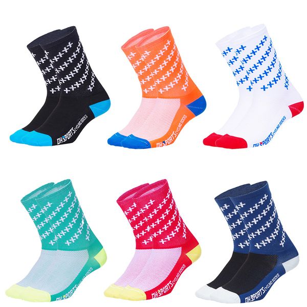 

professional cycling socks men women outdoor road bicycle socks brand running compression bike sport, Black