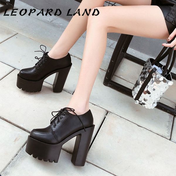 

sandals leopard land 2021 hate thin women's shoes waterproof platform thick with lace high heels single -a6-3, Black