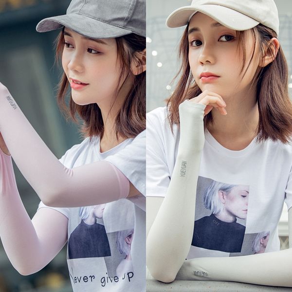 

e3lmf summer outdoor fashion sunscreen sleeve personalized embroidered lengthened riding embroidery embroidery mountain climbing multi-funct, Black