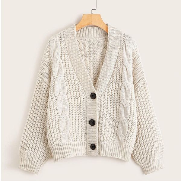 

knit sweater women autumn new arrival female casual long sleeve button cardigan knitted sweaters coat femme winter warm clothes, White;black