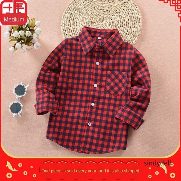 

kid-size plaid shirt boy's long-sleeve shirt zhong xiao tong girls shirts baby kids top, White;black