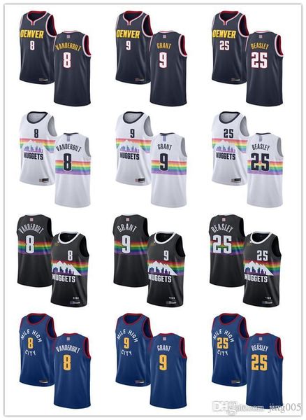 

mens women youth denver nuggets 8 jarred vanderbilt 9 jarred vanderbilt 25 jarred vanderbilt blue white custom basketball jersey, Black;red