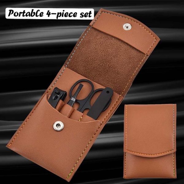 

black nail clipper set stainless steel 4 piece set nail clipper clippers manicure tool durable and practical convenient