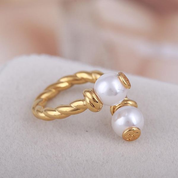 

opening ring mid finger knuckle rings with pearl 0.8cm beads combination rings jewelry gift ps6415