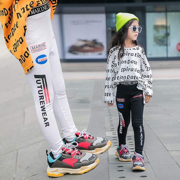 

y4riz marcos girlsautumn одежда 2019 маркос мода модных брюки девушки новая корейский стиль стрейч леггинсы для средних и больших детей, Blue