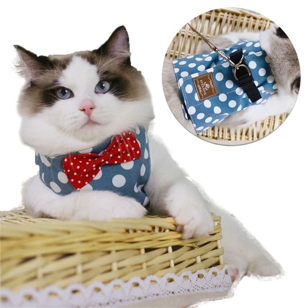 

seis cat circle dot harness leash pet traction rope adjustable jacket bohemia