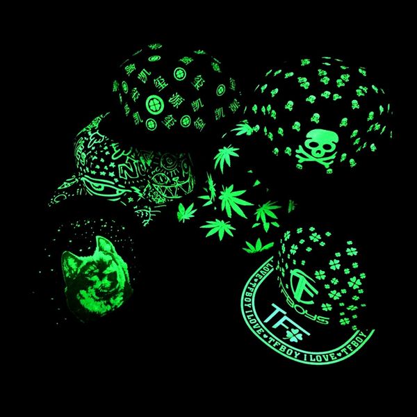 

9mdrd korean male and female fluorescent exo couple hat hip-hop hat baseball hip-hop fashionable street dance luminous cap flat edge outdoor, Blue;gray