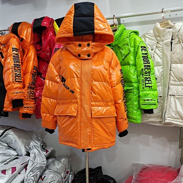 

tozpl off-season special sale 2020 new embroidery short wash-letter loose thickened white duck embroidered jacket down pike down jacket, Black