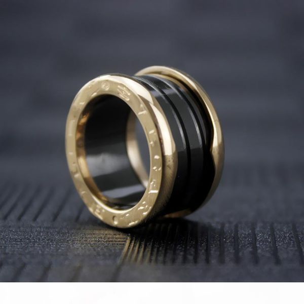 

mens wide rose gold ceramics rings man charms spiral ring valentine's day fine wedding jewelry, Slivery;golden