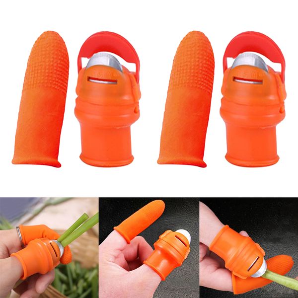 

2x garden silicone thumb knife harvesting plant s(with latex finger cover