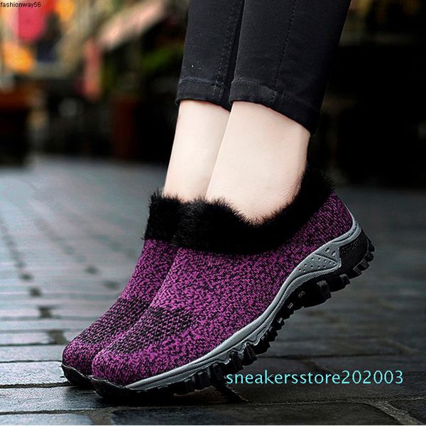 

barefoot women winter shoes shoes sport slip-on sock sneakers stretch warm women walking for ladies purple sneaker s03, Black