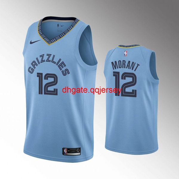 

men's #12 ja morant 2019-20 rookie blue jersey - statement, Gray