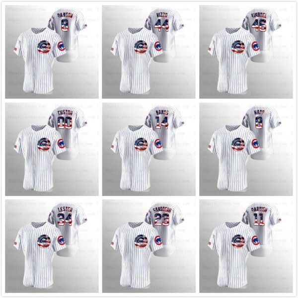 

2020 stars & stripes cub baseball jersey anthony rizzo javier bbaez ian happ jon lester yu darvish kyle schwarber willson contreras kimbrel, Black