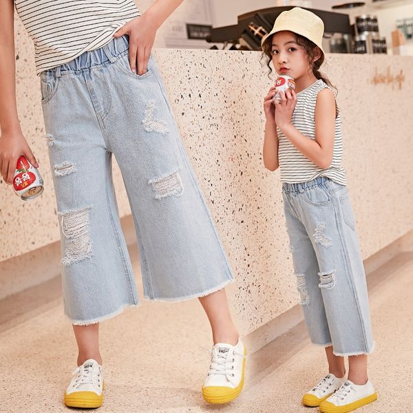 

тонкие широкий джинсовые широкий широко ноги брюки для девочек специальное предложение (без возврата или обмена) 7008 денима широко ноги шта, Blue