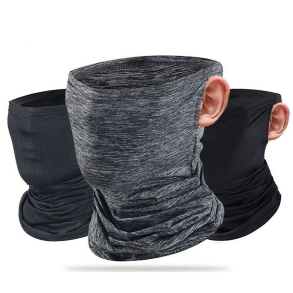 

ice cool cycling magic scarf windproof fishing neck gaiter face cover sun protection sports hiking bandanas headbands, Black
