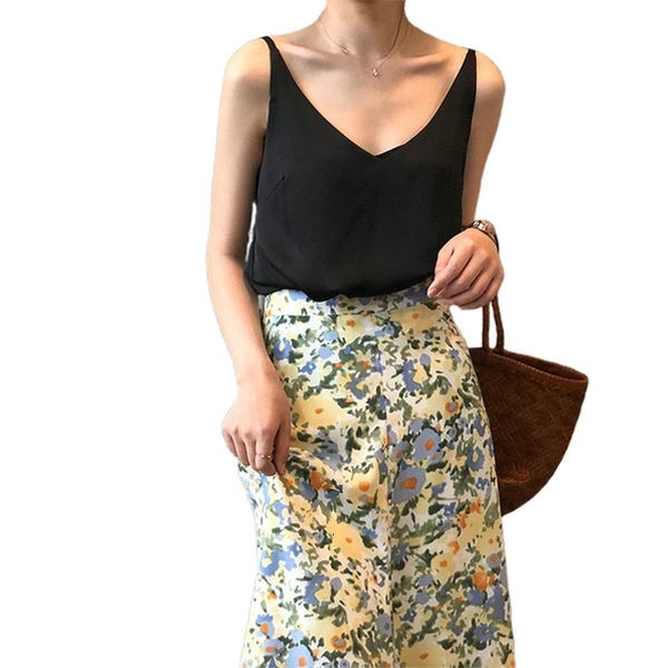 

women v neck camis candy color sleeveless backless shirts female asf13, White