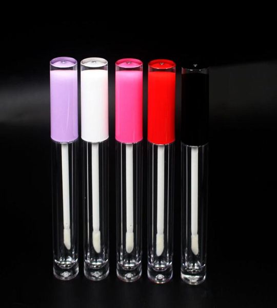 Novos Cosméticos Lip Gloss Embalagem Recipientes Redondos Lip Lip Garrafas Rosa Vermelho Roxo LipGloss Tubos Esvaziadores Bordo Lip Tubo Garrafa SN4497