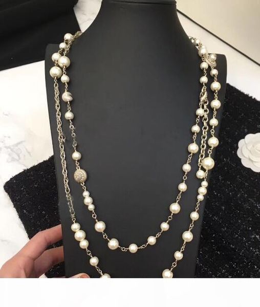 

new style pearl necklaces series bead long necklaces fashion necklace for women wedding jewelry for gift, Silver
