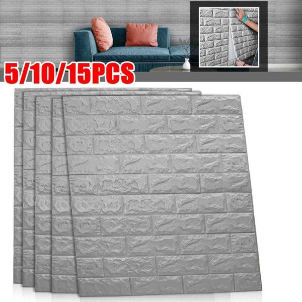 

5/10/15pcs self adhesive waterproof tv background brick wallpapers 3d wall sticker living room wallpaper bedroom decorative