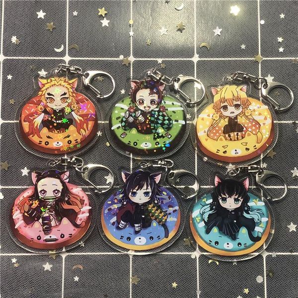 

двусторонний аним цинкового сплав брелока demon slayer kimetsu нет yaiba лезвия из призрачных винтажа брелоков для женщин девушки косплей по, Silver