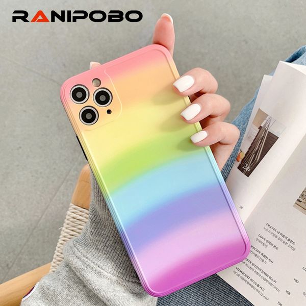 

градиент радуга телефон чехол для iphone11 про силиконовый чехол gel мягкая задняя крышка для iphone хз 6 7 8