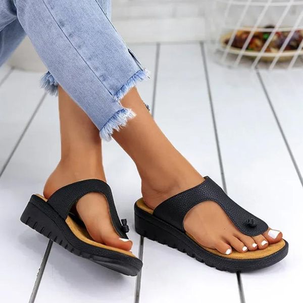 

2020 summer women fashion comfort wedge heel sandals women daily casual solid pu sandals slip on beach d30, Black